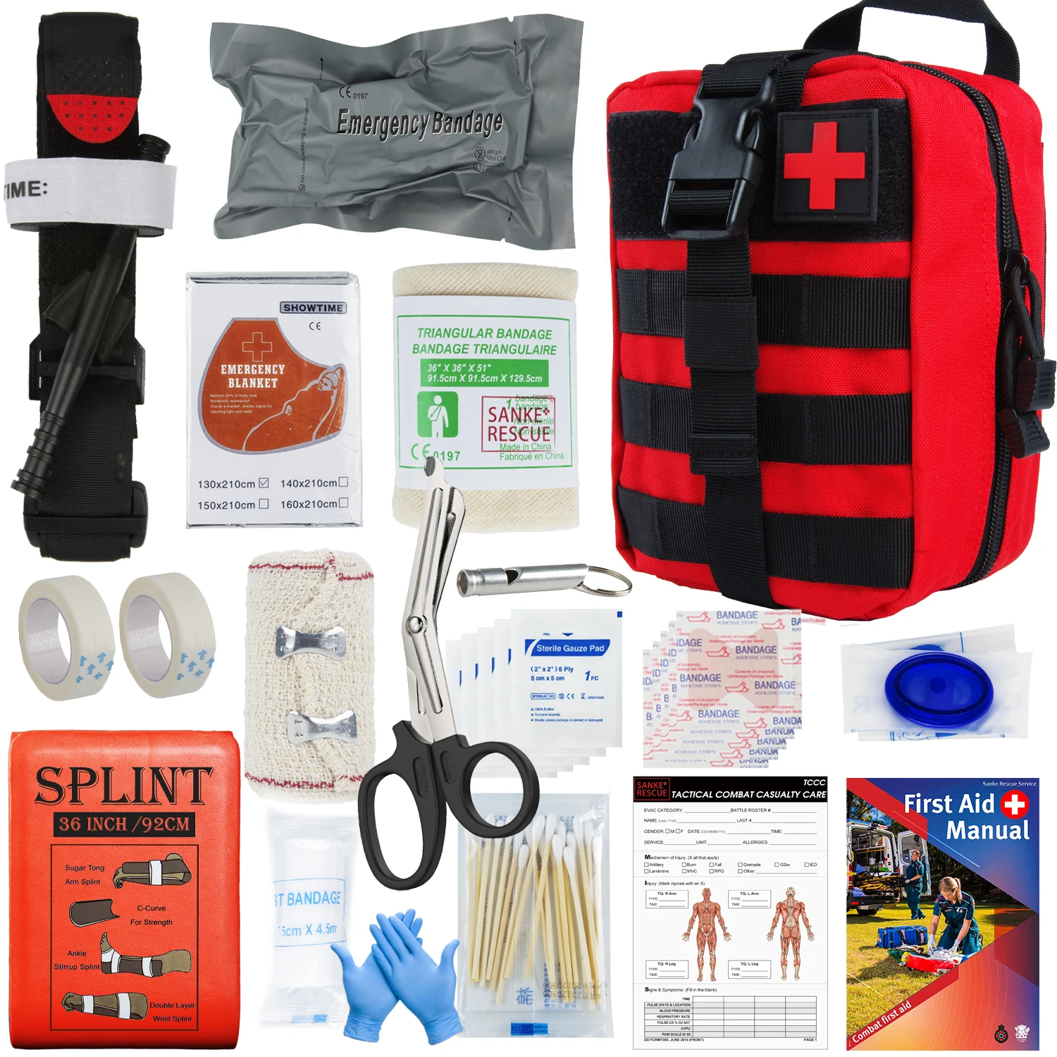 EHBO-Kit-Zakje Geleverd Volledige Set Molle Om Overlevingskit Buitenshuis Noodkit Trauma Outdooruitrusting Ifak Emt Te Configureren
