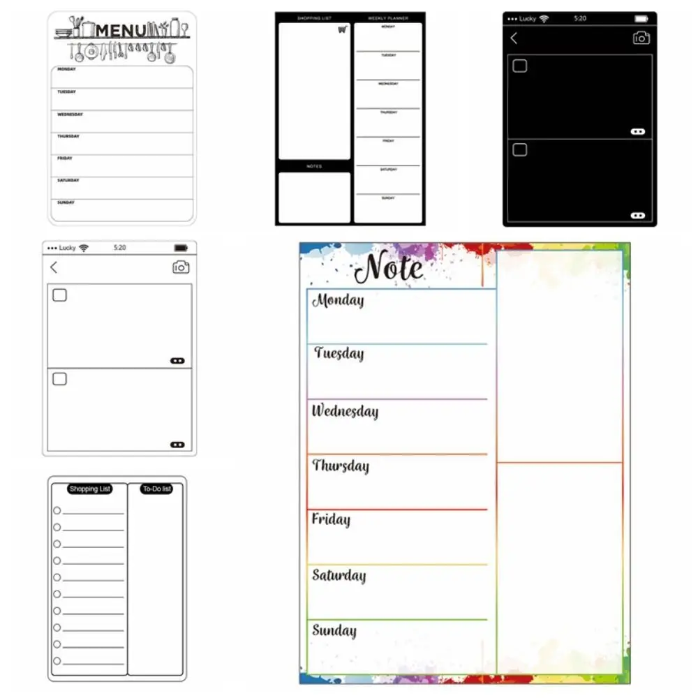 INS Week Planner Memo Magnetic Sticker Plan Notepad Grocery List Magnetic Fridge Stickers TO DO LIST Work Plan Menu