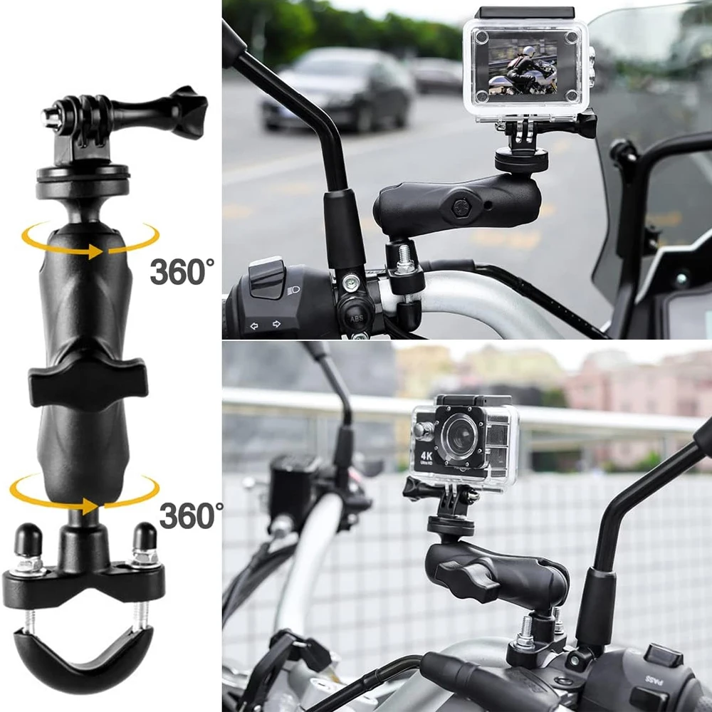Soporte de espejo para manillar de motocicleta, soporte para bicicleta para GoPro 13 12 11 10 9 Insta360 SJCAM DJI Osmo, accesorios para Cámara de Acción