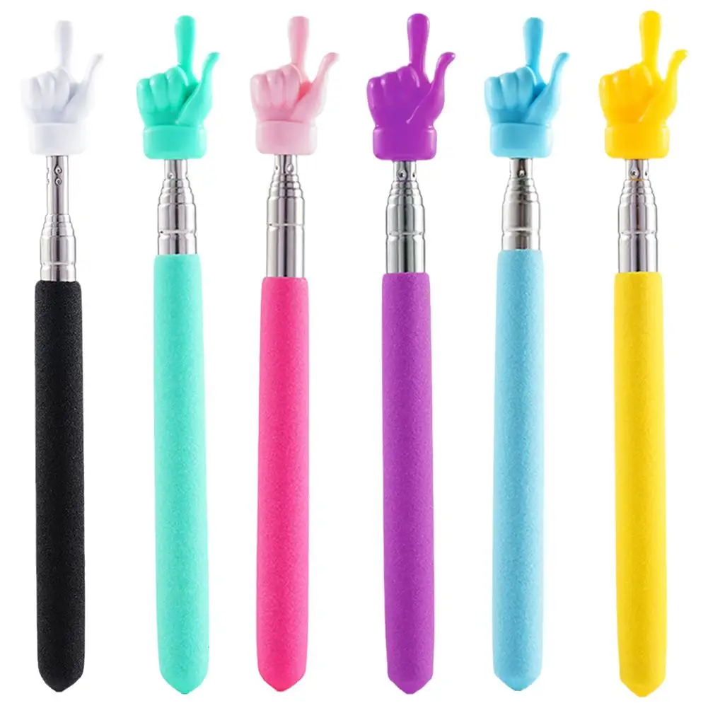 Teacher Finger Reading Stick Retractable Steel Telescopic Rod Guide Pointer Anti-slip Handle Teaching Guide Pointer
