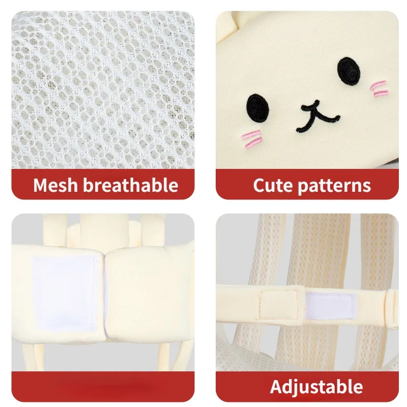 Infantil da criança sem protuberâncias capacete de segurança cabeça almofada pára-choques protetor de cabeça recém-nascido bebê malha respirável almofadas de proteção
