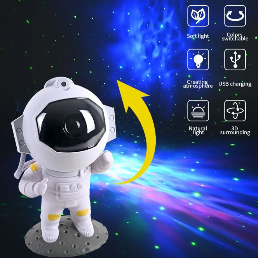 Astronaut Starry Sky Projektor Lampka nocna Galaxy Star Sky Lampa projekcyjna LED z pilotem do sypialni dla dzieci Wystrój domu na imprezę