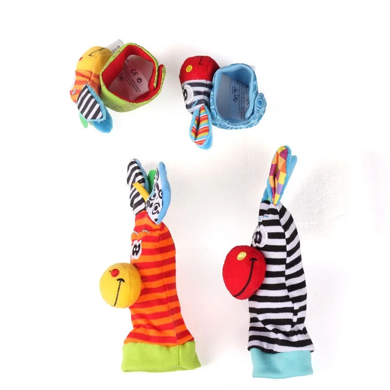 เด็กทารกเด็กถุงเท้านาฬิกาข้อมือ Rattle ชุดของเล่นถุงเท้าเท้า 0 ~ 6 เดือนทารกแรกเกิดคว้าการฝึกอบรม Rattles เกมการศึกษาของเล่นเด็กของขวัญ