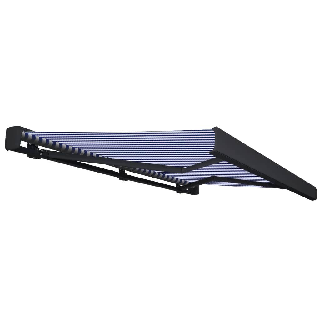 Toldo eléctrico azul y blanco 400x300 cm sombra impermeable patio exterior dosel protección solar cubierta de jardín