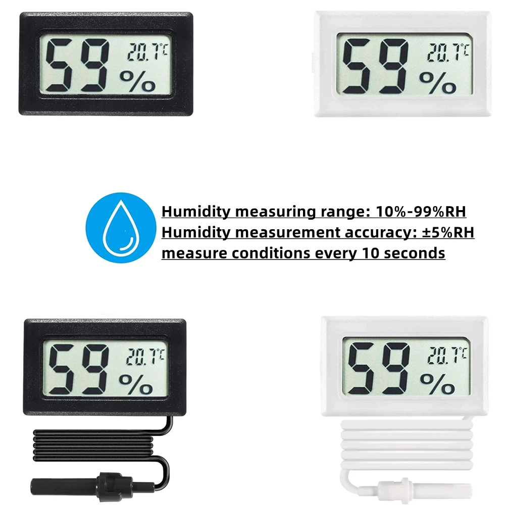Mini Màn Hình LCD Kỹ Thuật Số Trong Nhà Tiện Lợi Cảm Biến Nhiệt Độ Đồng Hồ Đo Độ Ẩm Nhiệt Kế Ẩm Kế Đo