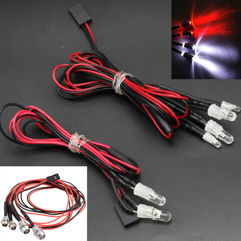 2 / 4 / 6 / 8 luces 70cm de longitud RC LED faros nocturnos faros 3/5mm luz LED para modelo de coche trepador de deriva para coche RC