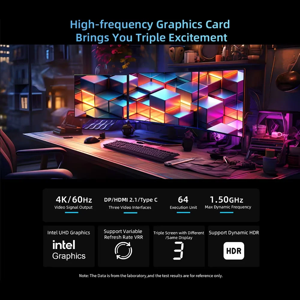 BMAX B10 Pro Mini PC Intel 13e generatie i7-13620H 10 cores Max. 4,9 GHz 24 GB LPDDR5 RAM 1 TB SSD WiFi 6 Bluetooth 5.2