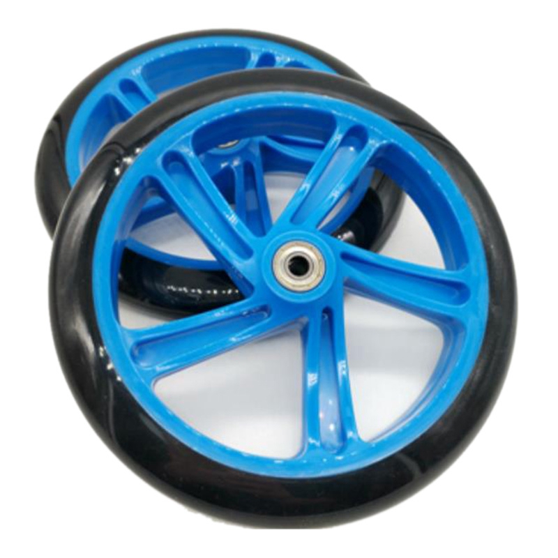 LDHL 2 Pieces Scooter Wheel 200 mm PU Material Wheel Thickness 30 mm ABEC-7 Bearing Scooter Accessories,Blue