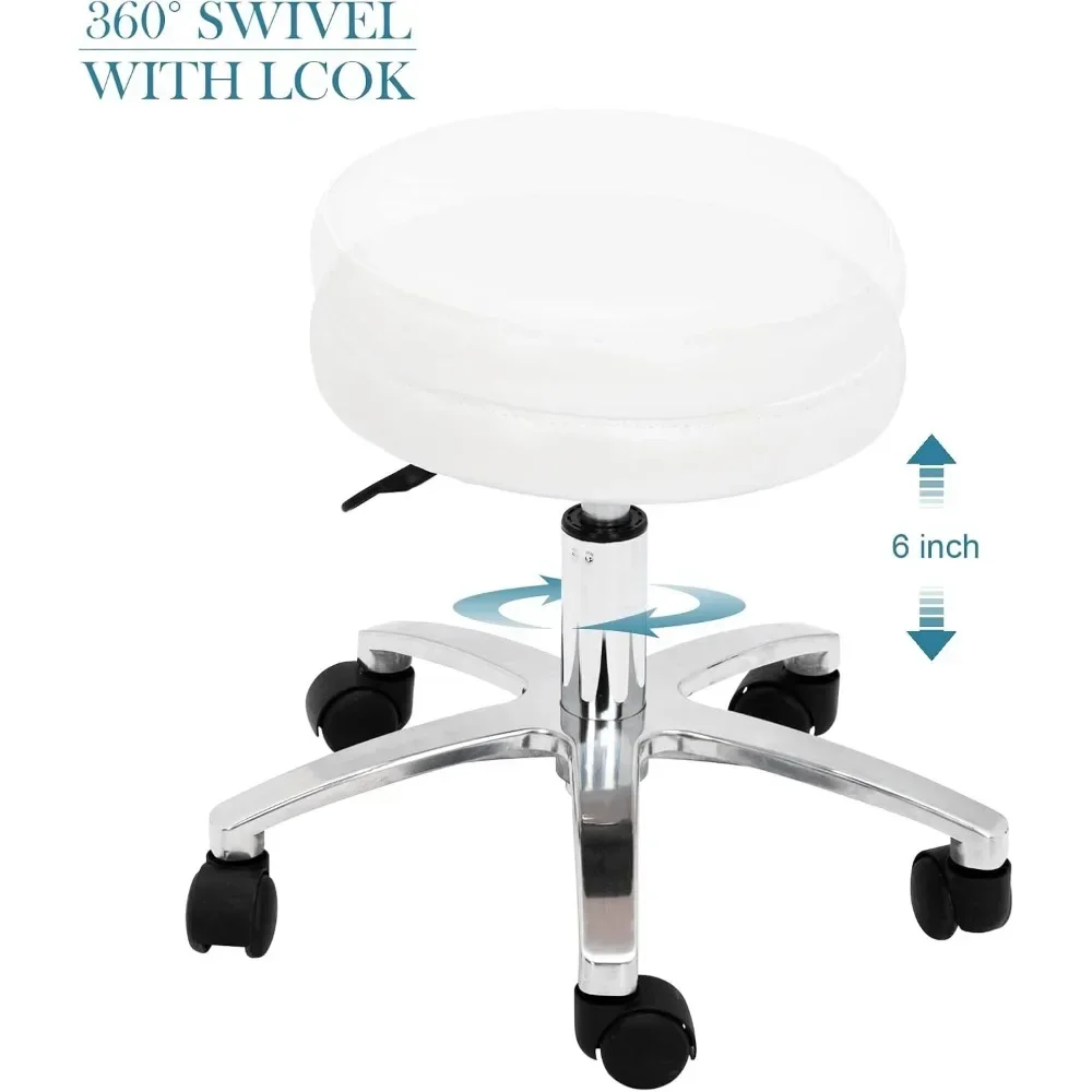 Hydraulic Pedi Chair for Nail Tech  Pedicure Chair White with Stool & Bubble Massage Foot Bath, Beauty Spa