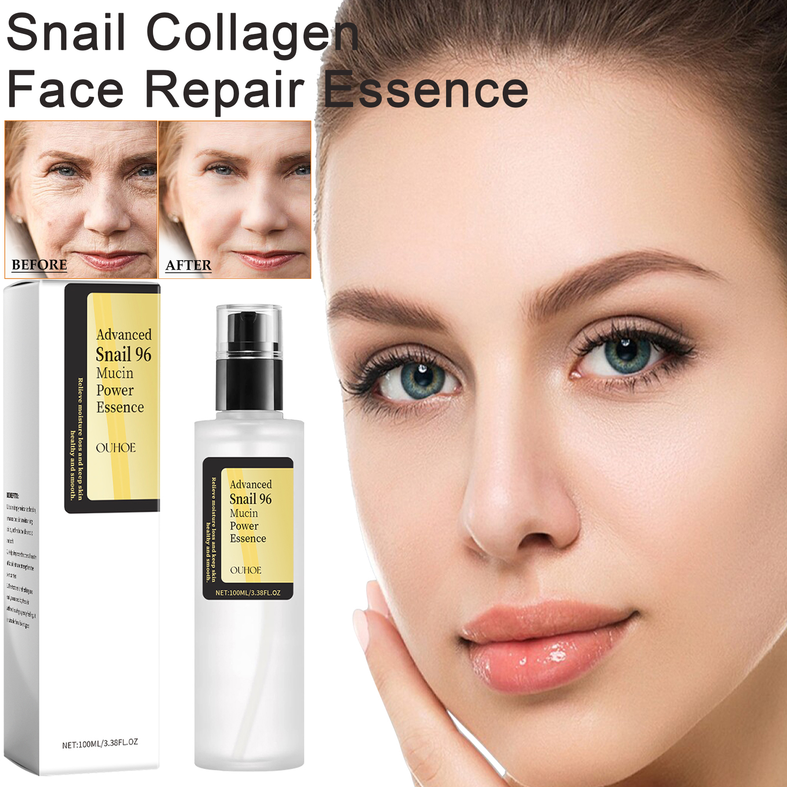 Advanced Snail 96 Mucin Power Essence Hydrating Booster Deep Moisture Revitalize Dull Skin Soothing Face Treatment Glow Essence