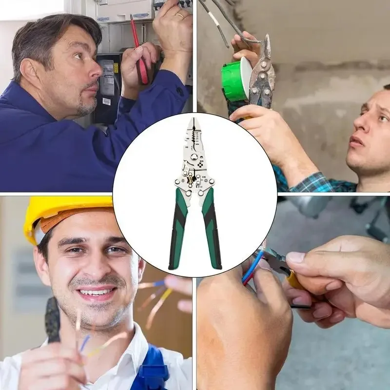 Wire Stripper Foldable Cable Cutter Stripper Pliers Multi-Function Electrician Hand Tool For Wires Cutting Crimping Winding
