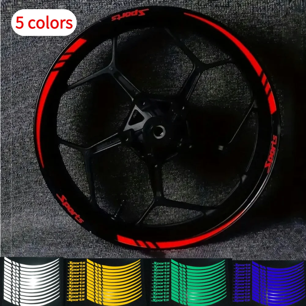 Acessórios da motocicleta decalques da roda adesivos 12 pc/set aro da roda listra fita adesivos 18-21 Polegada rodas adesivo reflexivo