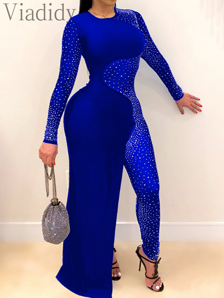 Frauen Sexy Mesh Strass Unregelmäßige Dünne Overalls