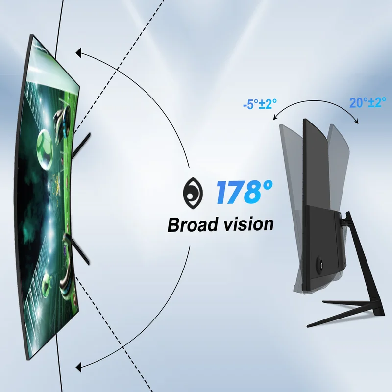 Tecmiyo 초박형 좁은 프레임 컴퓨터 모니터, 평면 스크린 모니터, Oem 2k 4k 5k 19 24 27 34 49 인치