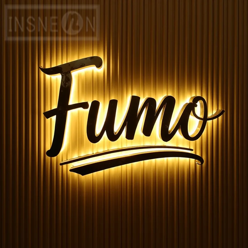Custom LED Illuminated Backlit Sign 3D Metal Letters For Business Storefront Waterproof Light Up Advertising Signage Display