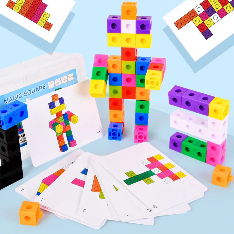 Magic Cube Puzzle Building Blocks โรงเรียนอนุบาลการศึกษาการรับรู้สี DIY Building Blocks ของเล่นของขวัญเปลี่ยนสี