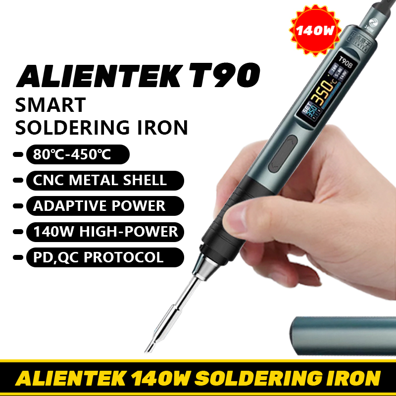 ALIENTEK T90 умный паяльник 140 Вт портативный цифровой дисплей автоматический сон печатная плата прецизионный паяльник набор инструментов для ремонта