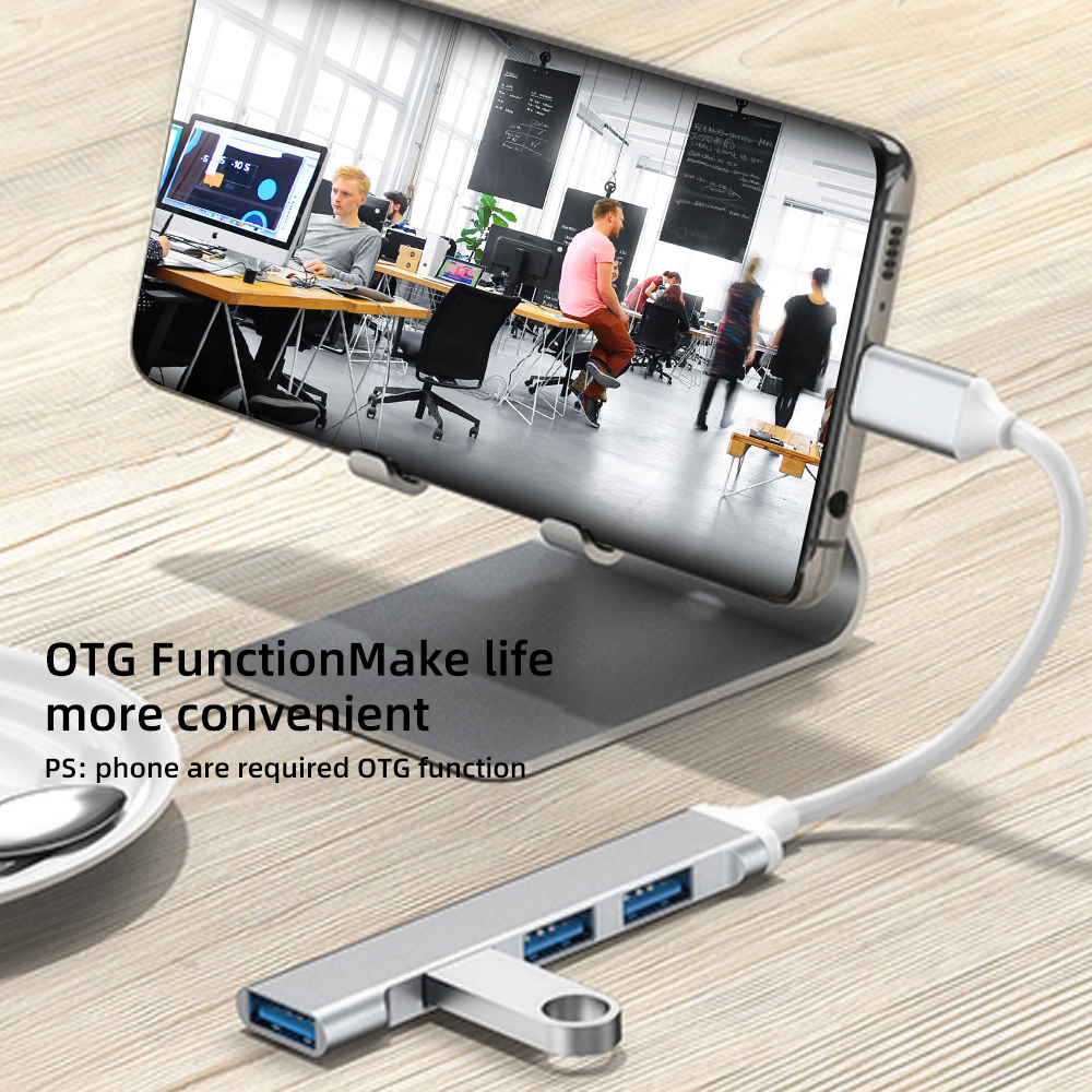 USB 3.0 Hub USB Hub Dock Type C 3.1 4-портовый мульти-сплиттер-адаптер OTG для Xiaomi Huawei Lenovo Macbook Pro USB 3.0 2.0 Порты