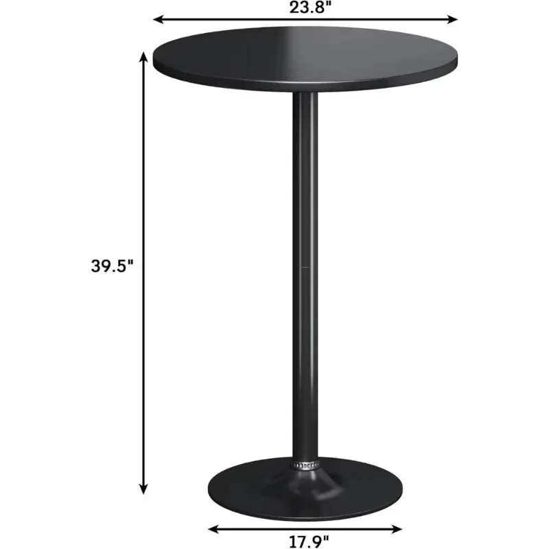 Round Bistro Pub Table 4 Pack Modern Style Metal Base MDF Top Cocktail Bar Table Counter Bar Height for Pub, Dining Room