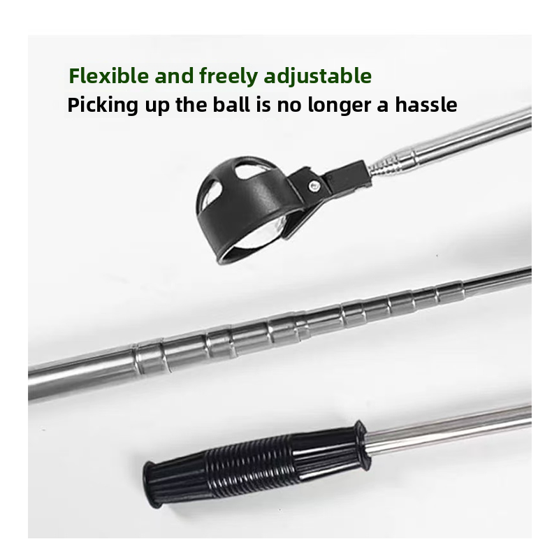 Golf Picker Retractable Golf Ball Retriever, Portable Stainless Steel Golf Ball Pickup Tool with Automatic Locking Spoon, Water