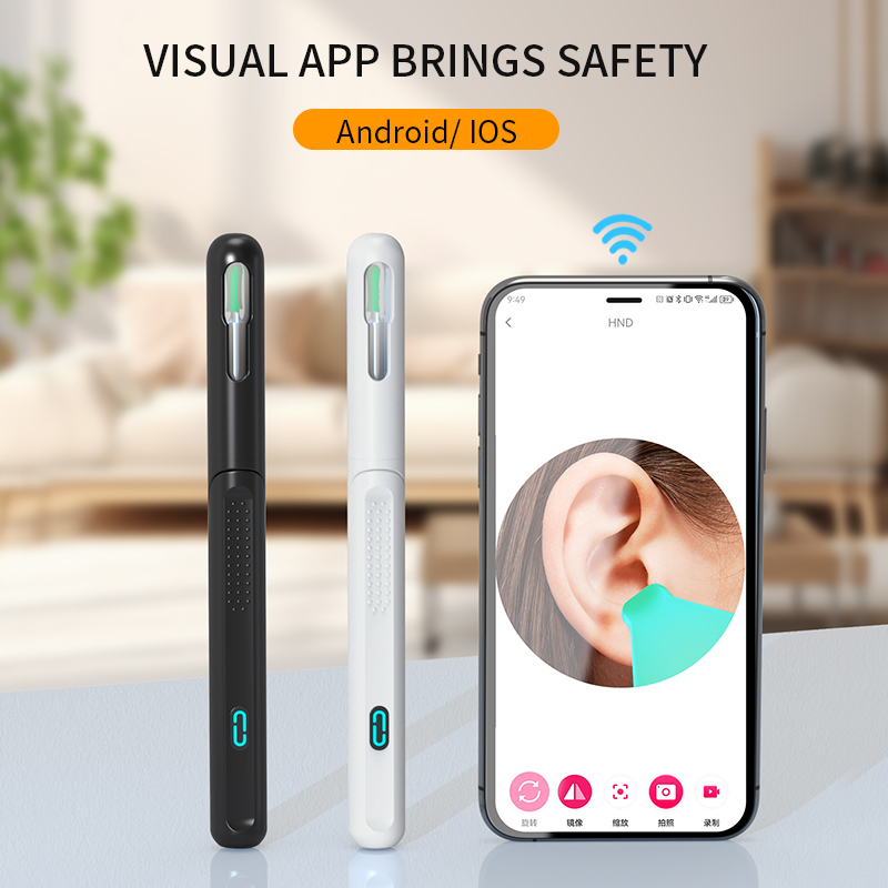 Nettoyeur d'oreille visuel avec caméra, lumières LED, objectif 4.0mm, outil d'élimination du cérumen, prise vidéo HD, cure-oreille, cadeaux