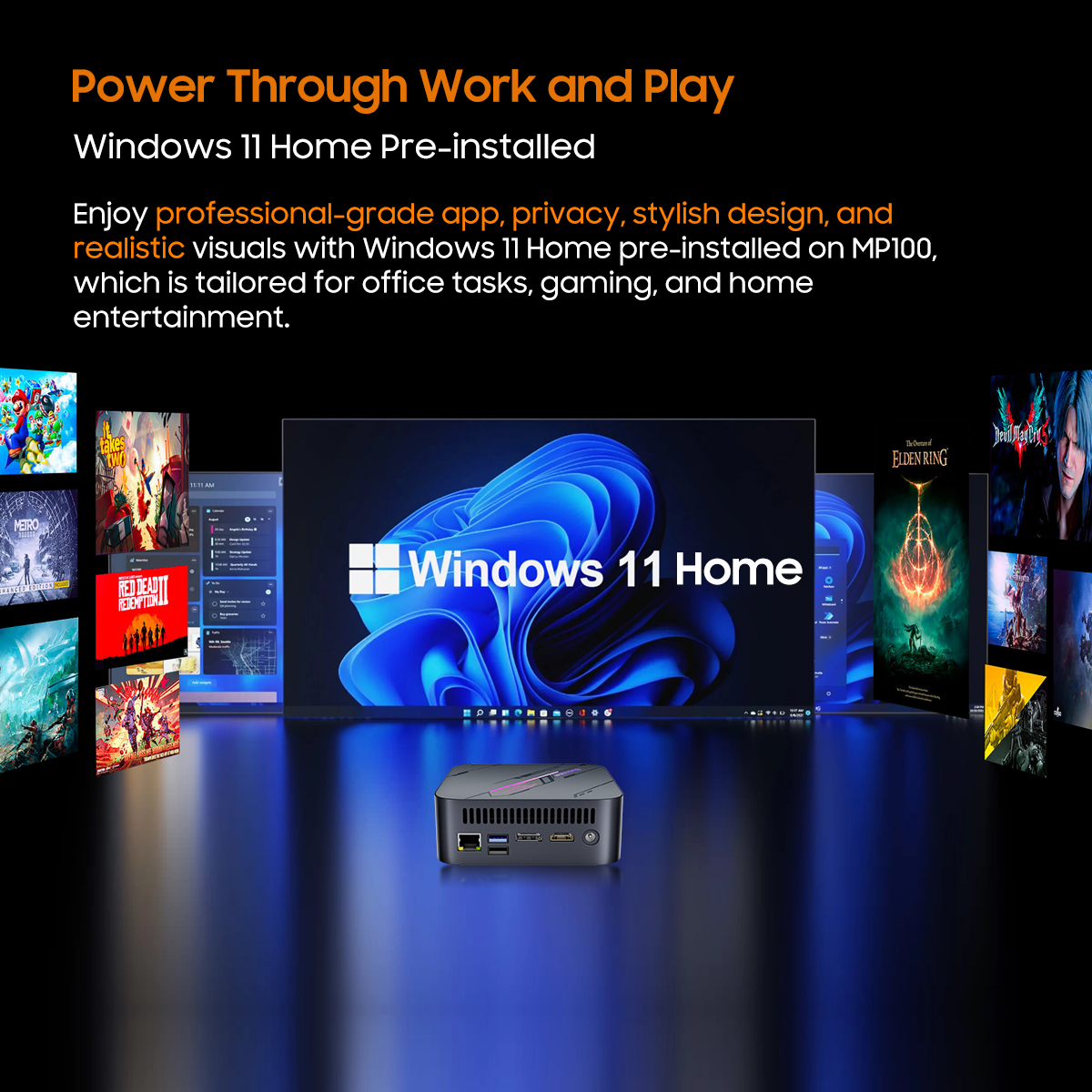 Blackview MP100 NOVO Mini PC AMD R7 5700U/5825U Windows 11 8 núcleos 16 threads 16GB DDR4 512GB/1TB SSD WiFi 6 Mini computador PC