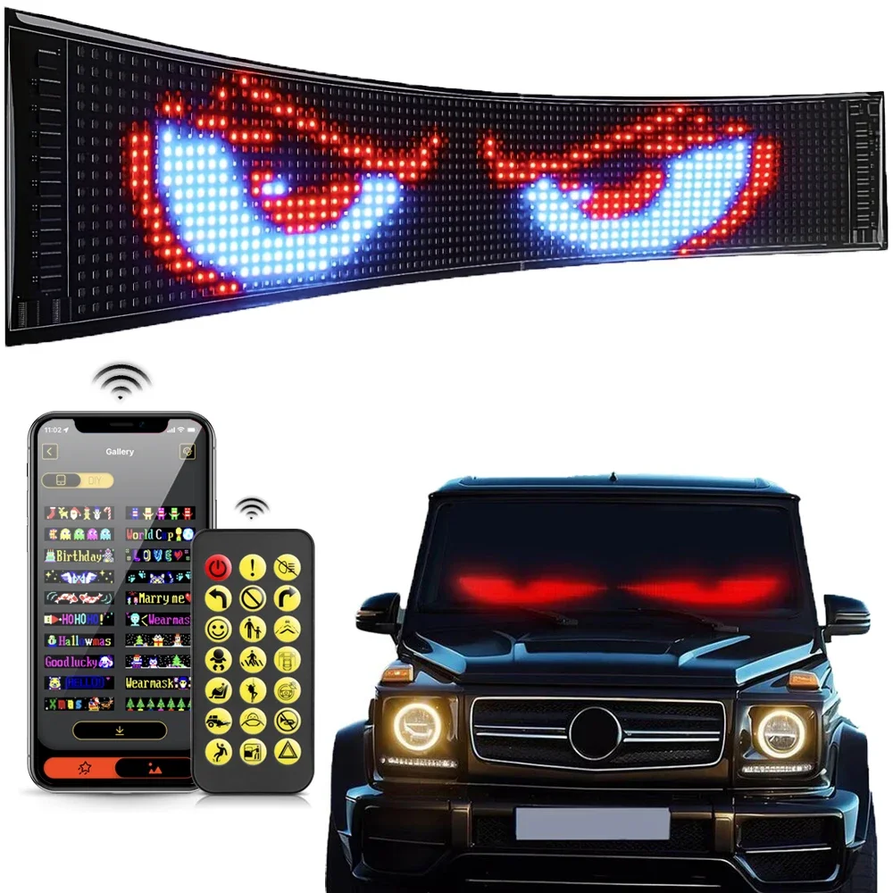 RGB LED Matrix Pixel Paneel Flexibel Waterdicht Scrollende Tekst Reclamebord Bluetooth APP Programmeerbaar scherm voor autodisplay