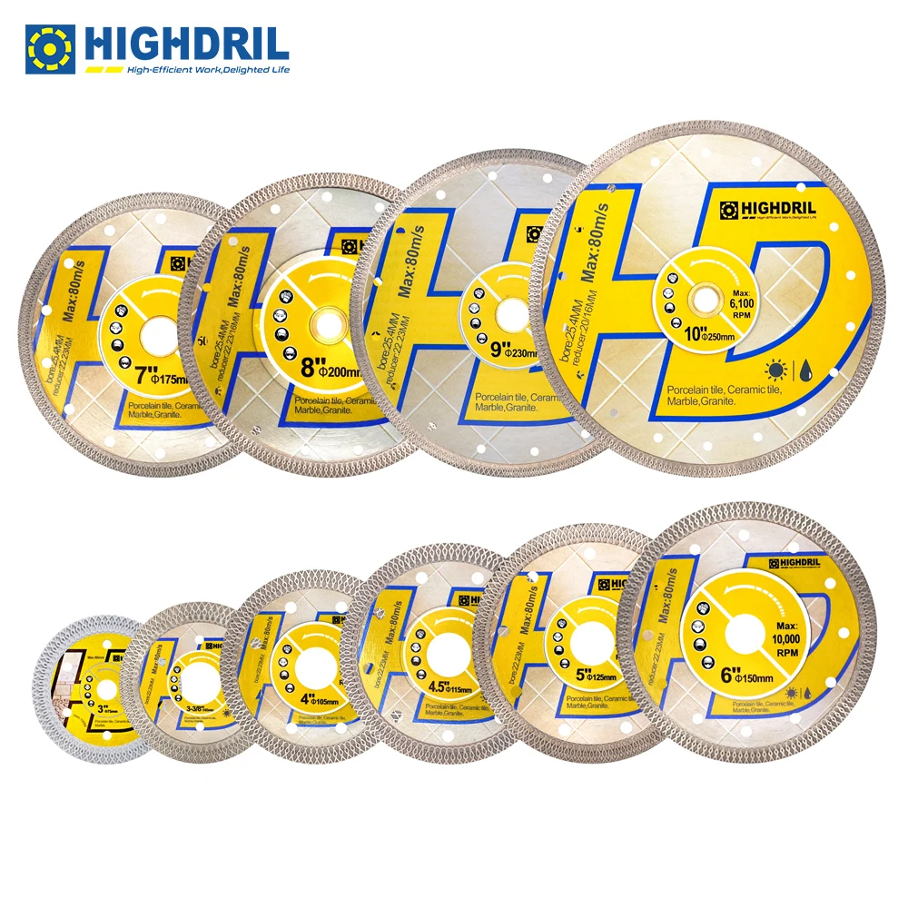 Режущий диск HIGHDRIL Diamond X для керамической плитки, гранита, мрамора, фарфора