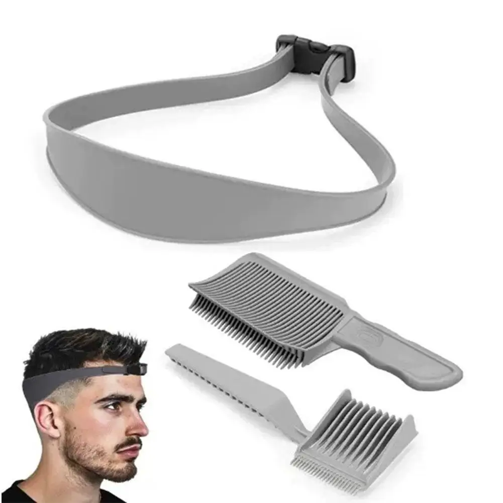 Juego de guía de corte de pelo ajustable, plantilla de afeitado para escote, sistema de corte de pelo DIY, herramienta de afeitado de línea de cabello de cuello recto