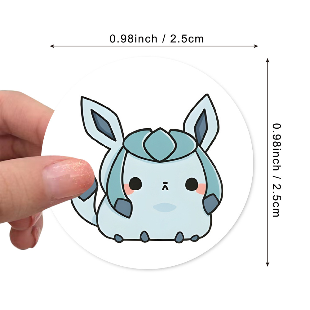 500pcs/Roll 만화 Pokemones 스티커 Kawaii Anime Eevee Diy Pvc 노트북 데칼 장식 Stiker 어린이 보상 장난감 소녀 선물