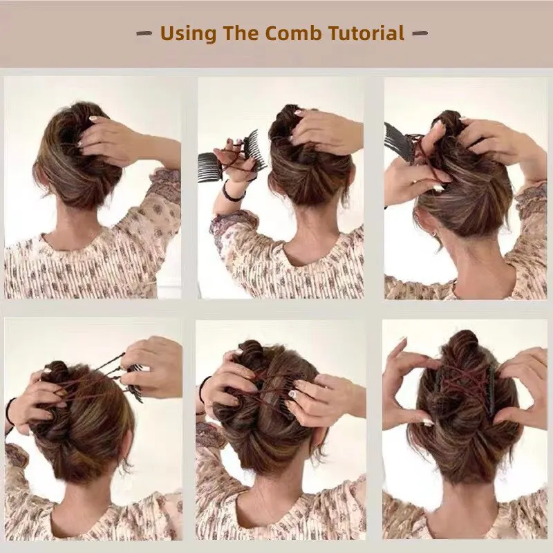 Pente de cabelo mágico criativo vintage, corda elástica, disco, grampo de cabelo para mulheres, pente de cabelo, moda