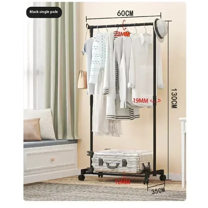Rack simples para calças de quarto do chão ao teto, rack integrado para sapatos e chapéus, roupas domésticas push-pull e rack de secagem de chapéus.