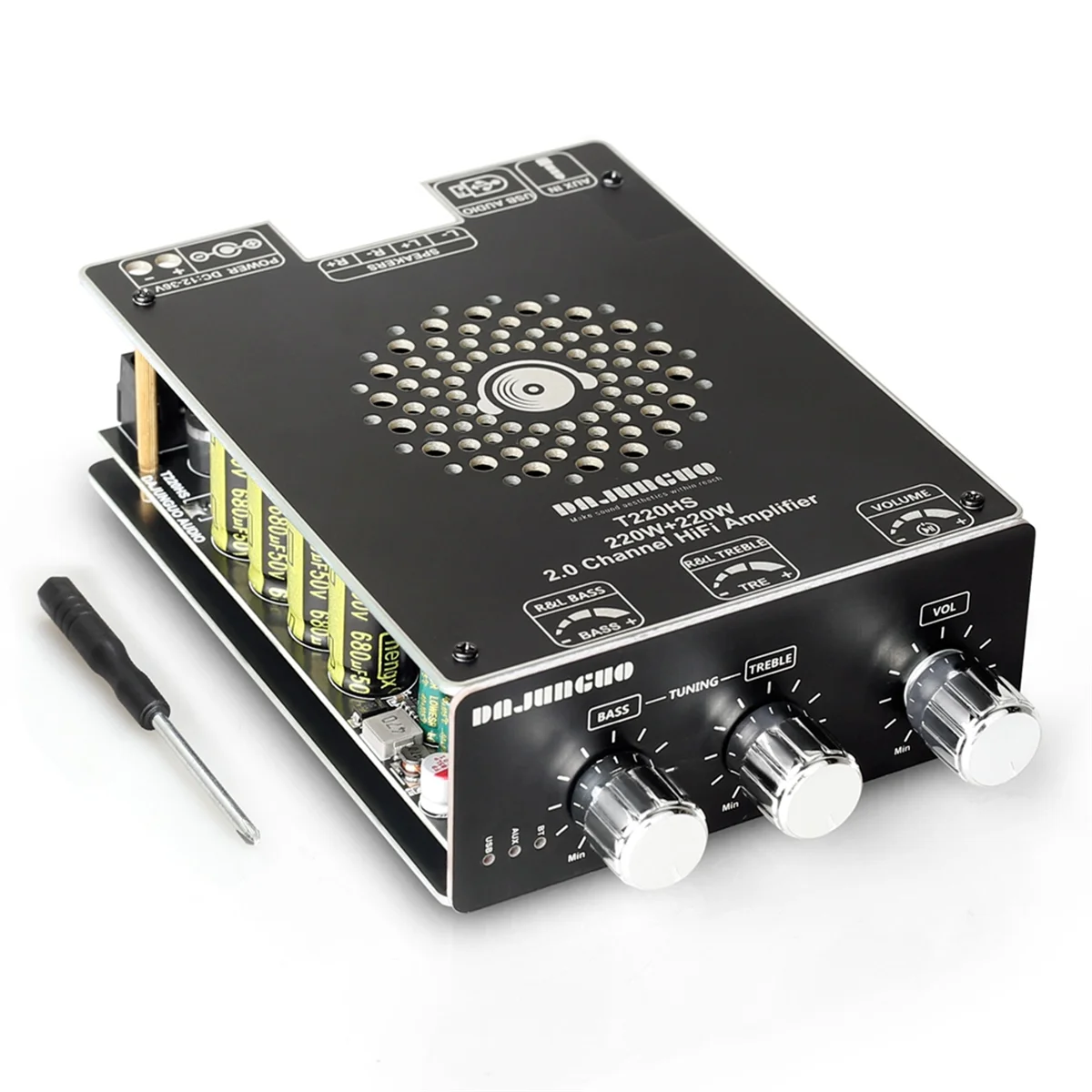 DAJUNGUO T220HS Bluetooth Amplifier Board 220W+220W Stereo Channel HiFi Amplifier TPA3251 Bluetooth 5.2 Audio Module