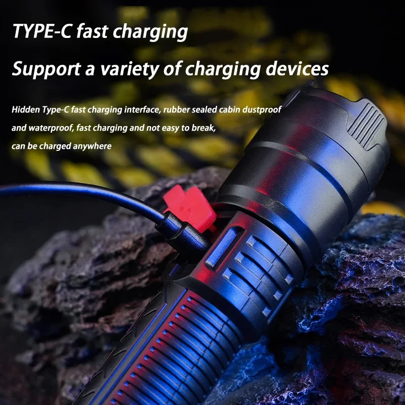 Xiaomi P900 High Power Led Flashlights 2000LM With Display Light USB Charging Built-in Battery Hand Lantern Camping Outdoor Use