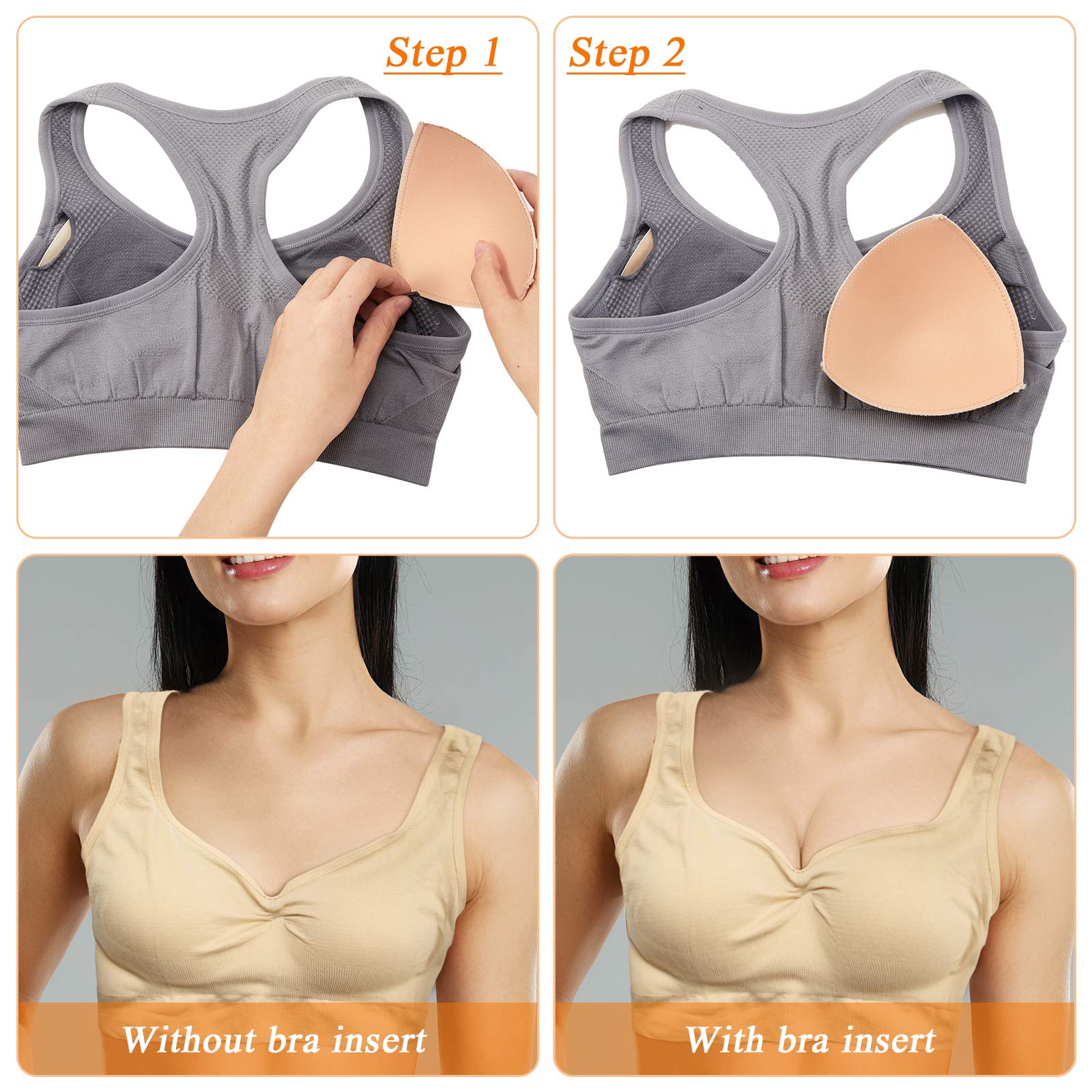 Triangle Sponge Push Up Bra Pads Set for Women Invisible Insert Swimsuit Bikini Breast Enhancers Chest Cup Pads Accessories