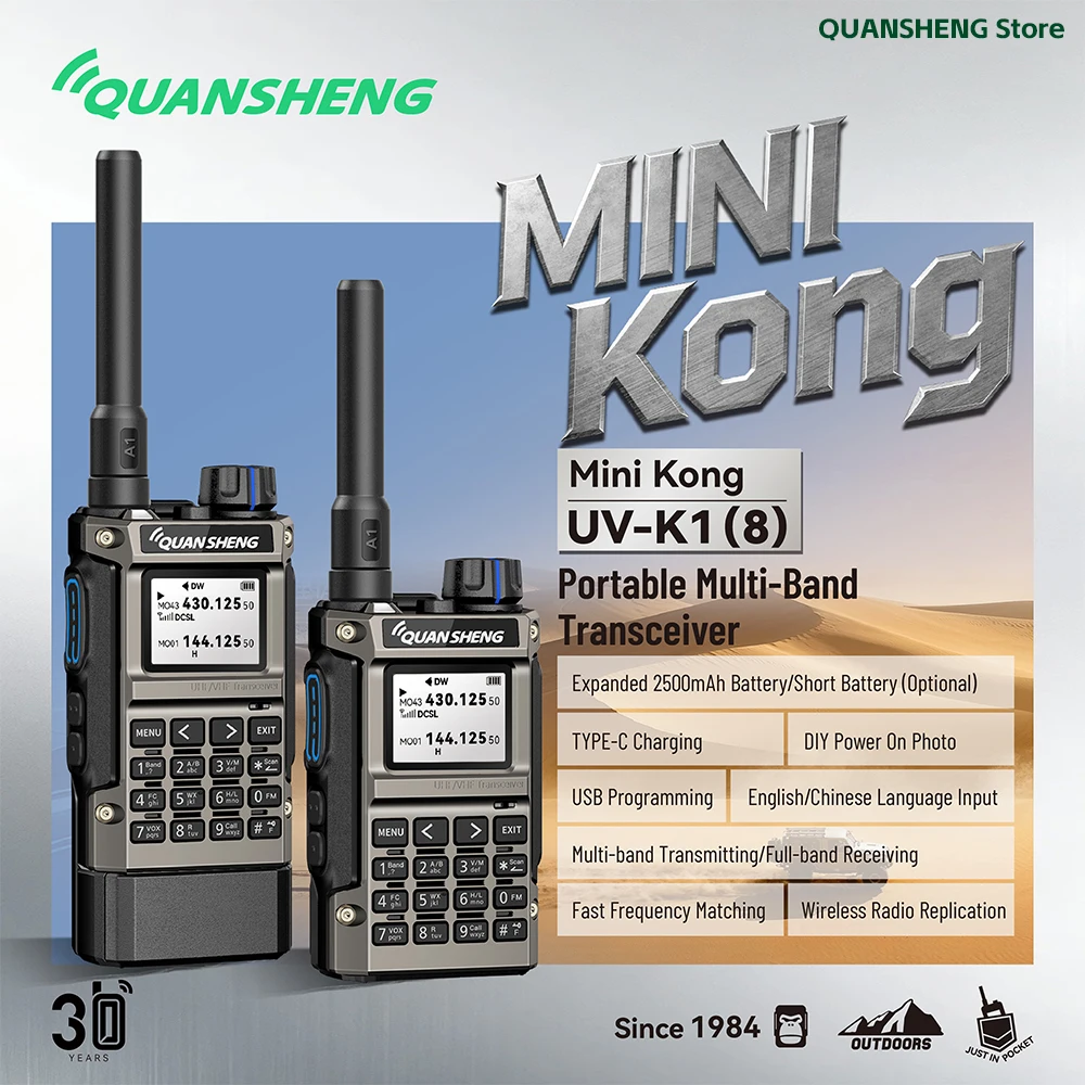 Quansheng UV K1 8 Mini Kong Walkie Talkie Wireless Set Hunting Camping Long Range Ham Communication Radio K5 K6 Walkier Talkie