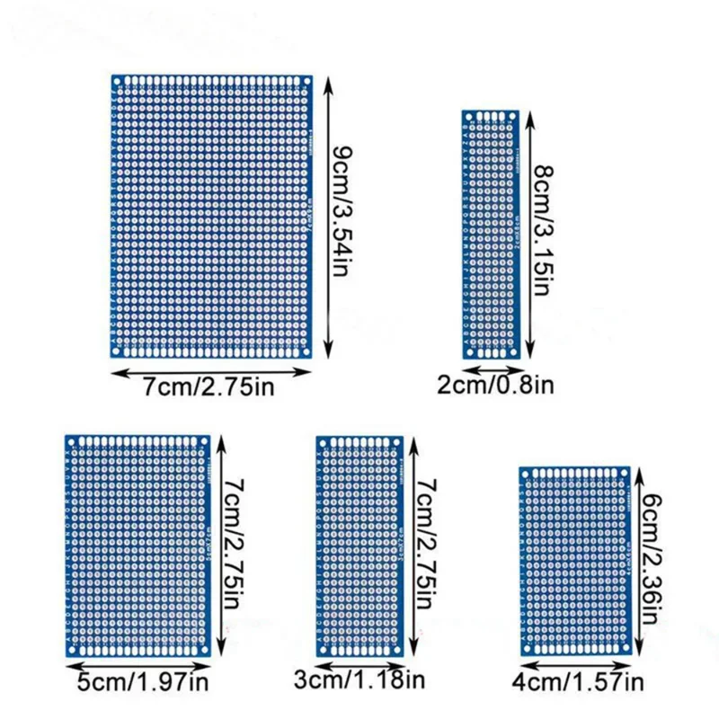 5-10PCS Prototyp BoardsBlue Circuit Perfboard 3x7cm 4x6cm 5x7cm 7x9cm Doppelseitige Leiterplatten DIY Elektronisches Kit