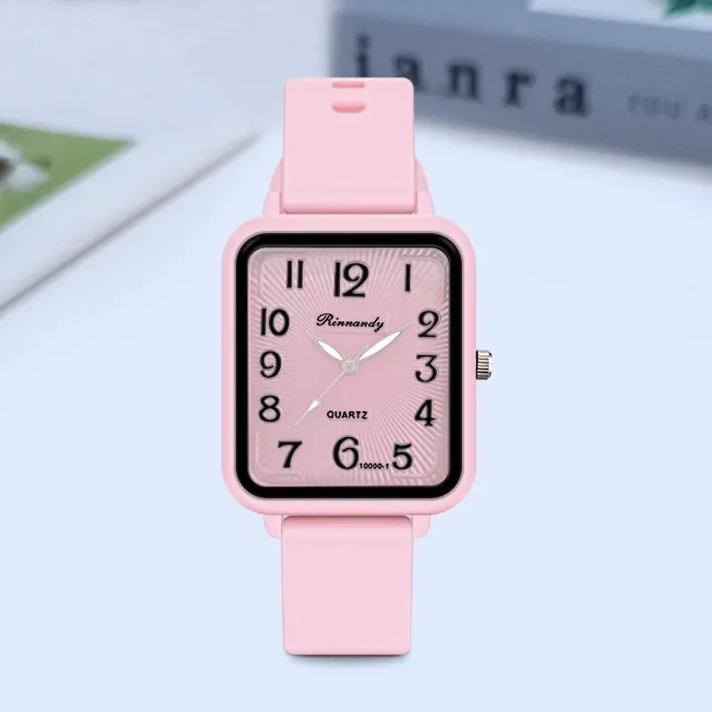 Reloj con correa de silicona de marca para estudiantes, reloj de cuarzo Digital cuadrado de ocio para mujer, nuevo reloj de pulsera de lujo a la moda para mujer, triangulación de envíos