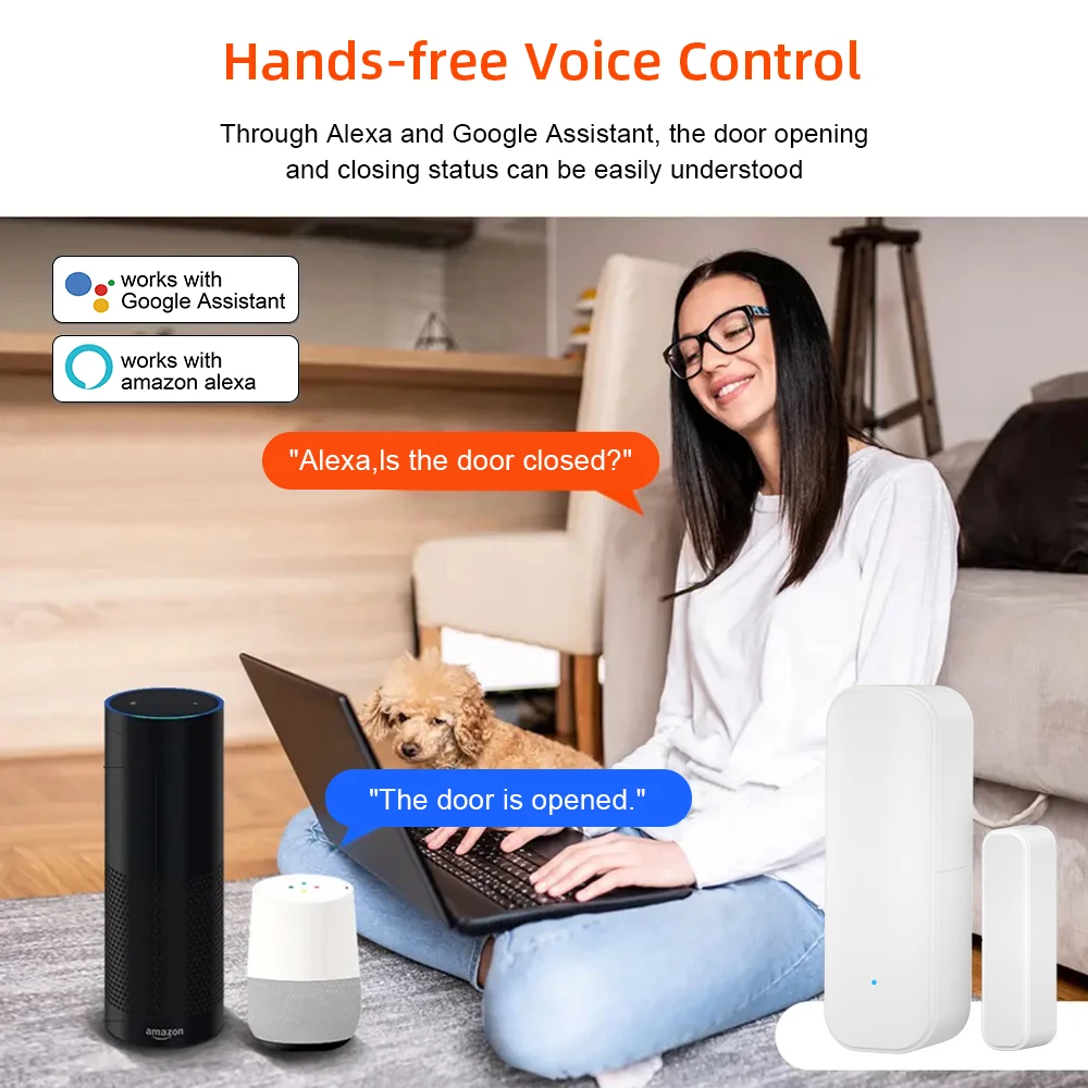 Onenuo Tuya Wifi Deur Sensor Venster Ingangssensor Beveiliging Inbreker Deur Sensor Alarm Smart Life Magnetische Deur Sensor Alexa Google