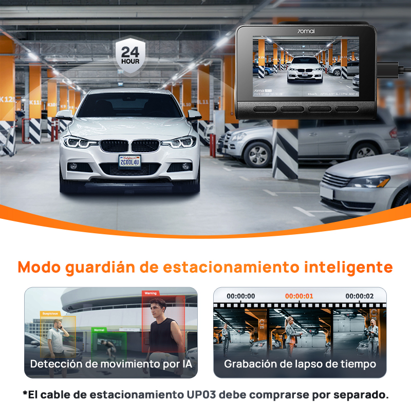 70mai 4K Dash Cam A810 Ultra HD GPS incorporado ADAS grabación automática 150FOV detección de movimiento 70mai A810 4G coche DVR soporte cámara trasera