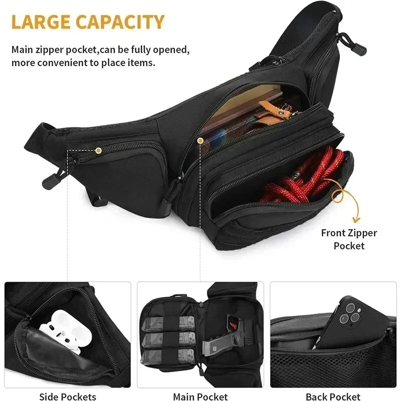 แพ็คสําหรับผู้ชายไนลอนไหล่เดินป่ายุทธวิธี Multi-Function เอว Pack Fanny กระเป๋าโทรศัพท์มือถือกีฬาความจุสูงเอวกระเป๋า