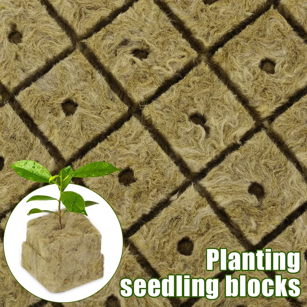 500/50x Stonewool Hydroponic Grow Media Cubes Garden Seedling Block Water Cultivation Seed Sowing Germination Culture Substrate