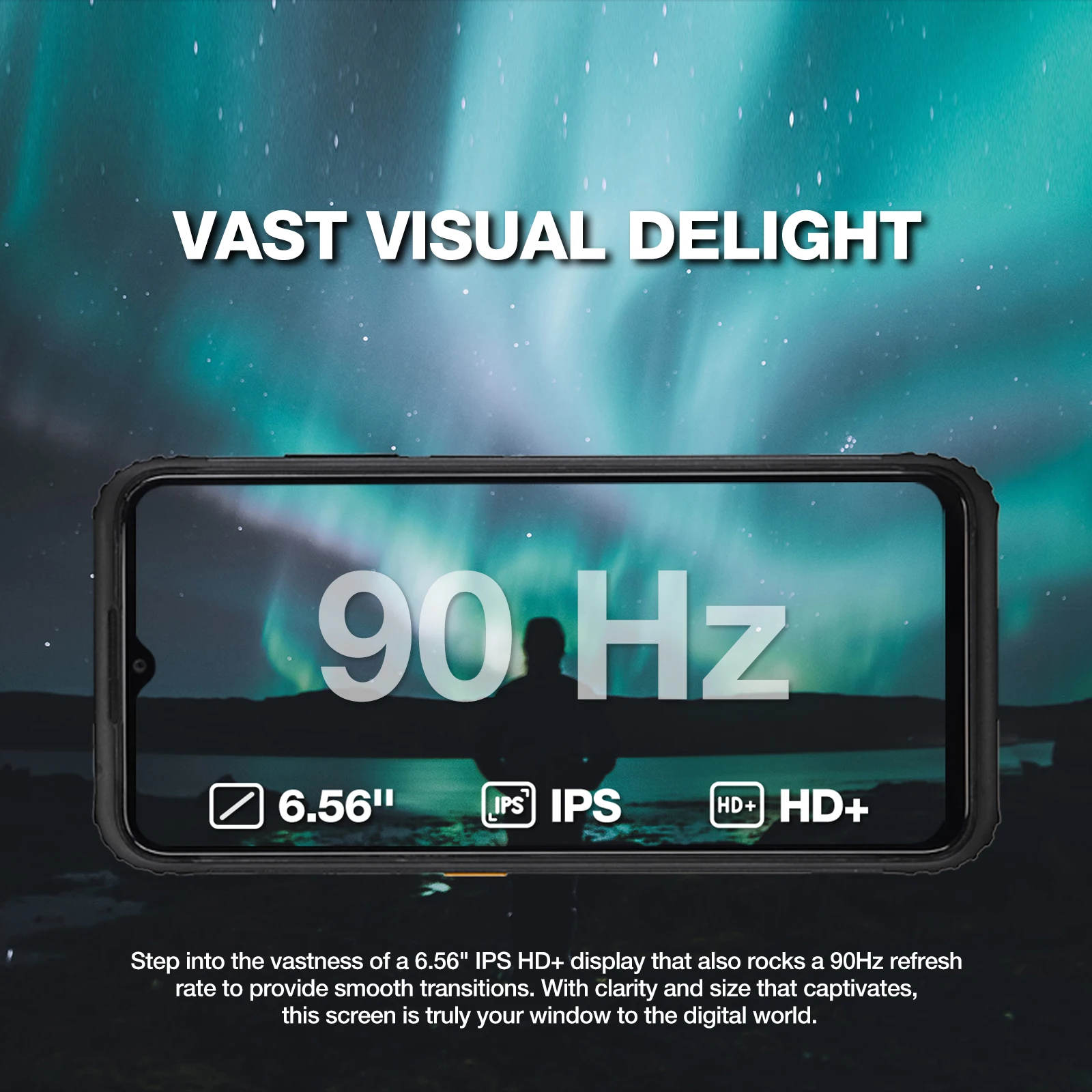 AGM H6 Smartphone resistente Cámara de 50 MP, 8 GB + 256 GB, 90 Hz 6,56' FHD + Pantalla Resistente al agua/a prueba de polvo/a prueba de golpes - Batería de resistencia