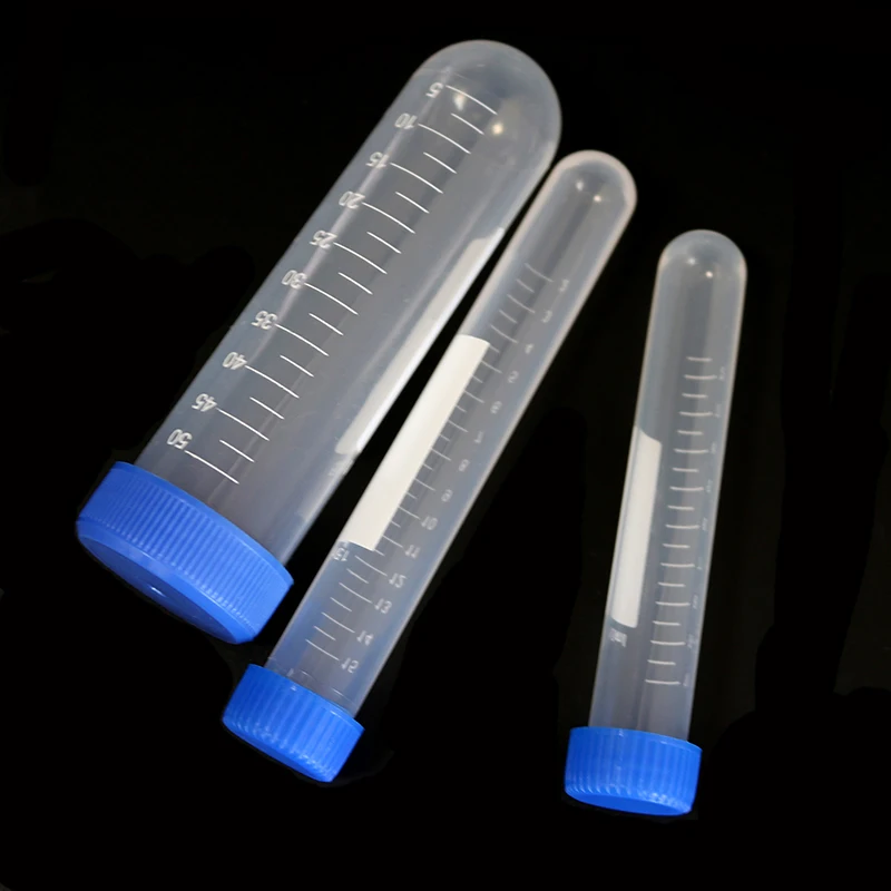 10 Khoa Học Phòng Thí Nghiệm Hộp Đựng Quy Mô Nắp Xanh Dương Tròn 50ML/15ML/10ML Pcr Ống Thử Nghiệm ống Huyết Tương Máy Ly Tâm Ống