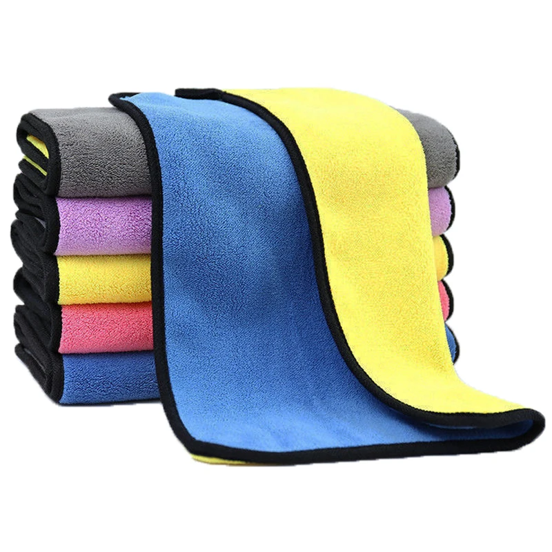 Paño de lavado de microfibra para coche, Toalla de microfibra para limpieza de vidrio, absorción de agua fuerte, accesorios de lavado para detalles de coche, 30x30/40/60cm
