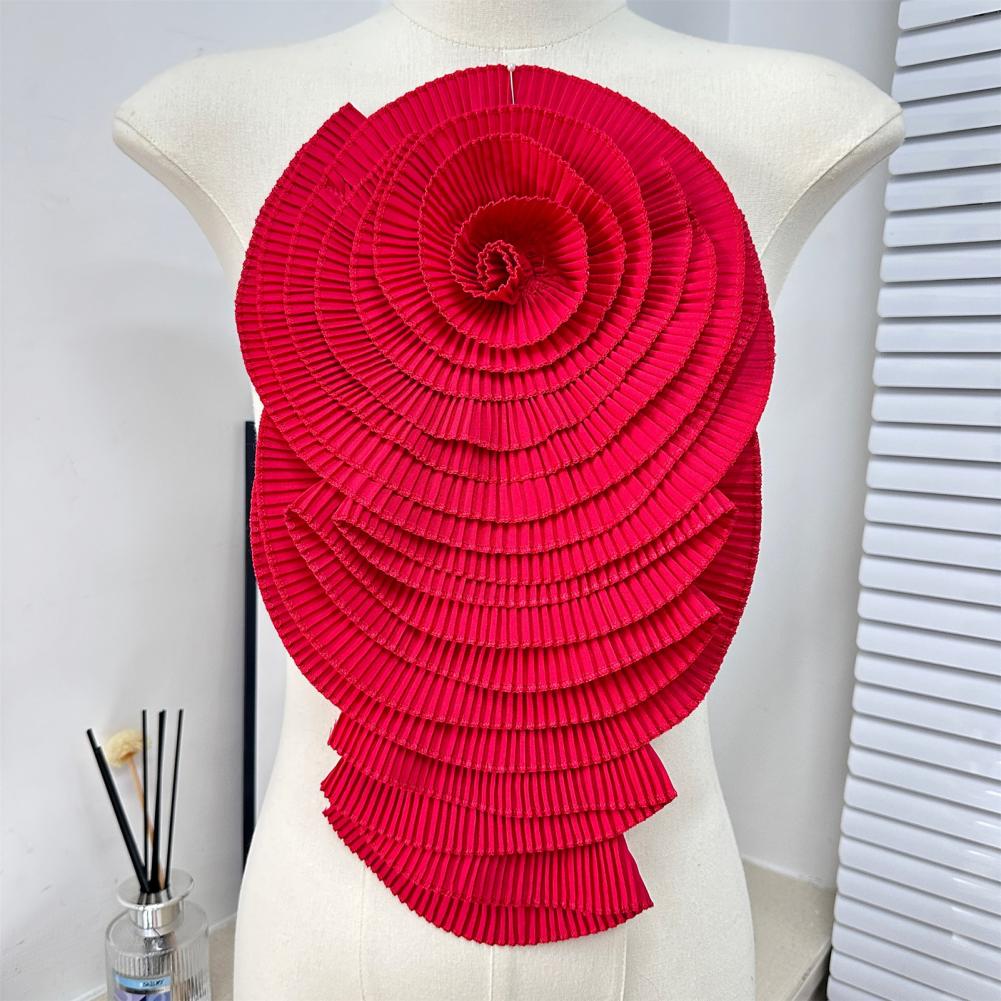 Corsage 3D Blume Applikation mehrschichtige Plissee Pullover Kleid Bluse Dekor DIY Nähte Patch Hochzeit Party Schulter Kragen