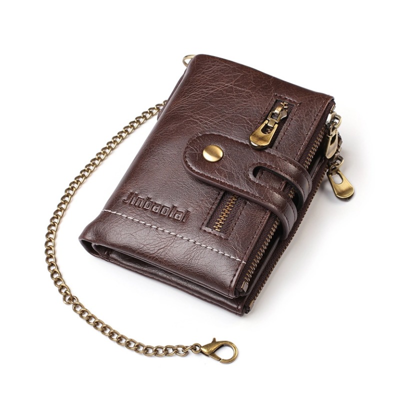 Nuovi portafogli da uomo in pelle PU porta carte di credito corto catena borsa da uomo di marca di lusso portafoglio maschile retrò classico di alta qualità