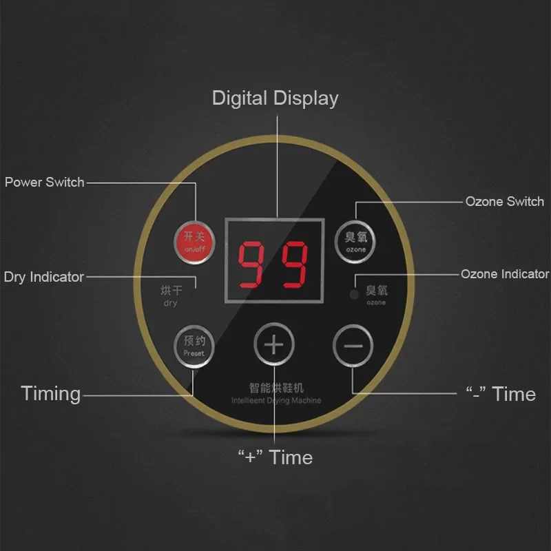 Stiefelschuh-Trockner-Wärmer mit Ozon-Geruchsentfernung, schnell trocknend, faltbare Stiefel-Heizung, Länge verstellbar, für Schuhe, Handschuhe, Socken, Hüte