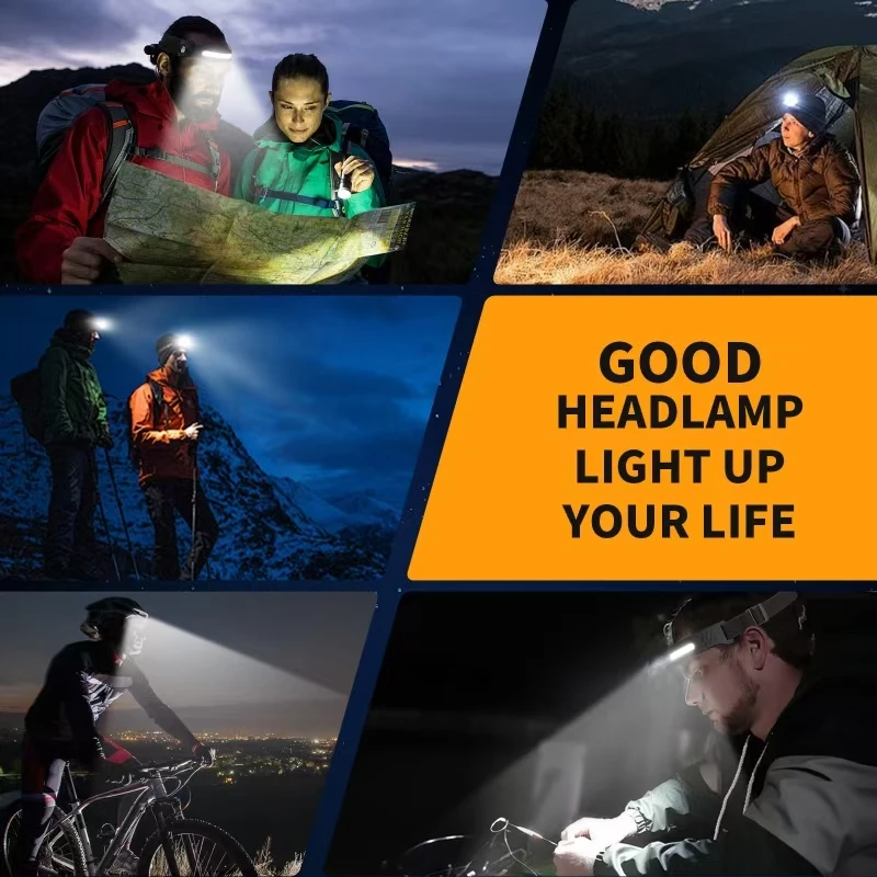 Linterna frontal con Sensor LED ZLang, luz de búsqueda para acampada, linterna frontal recargable, potente lámpara frontal, faros COB