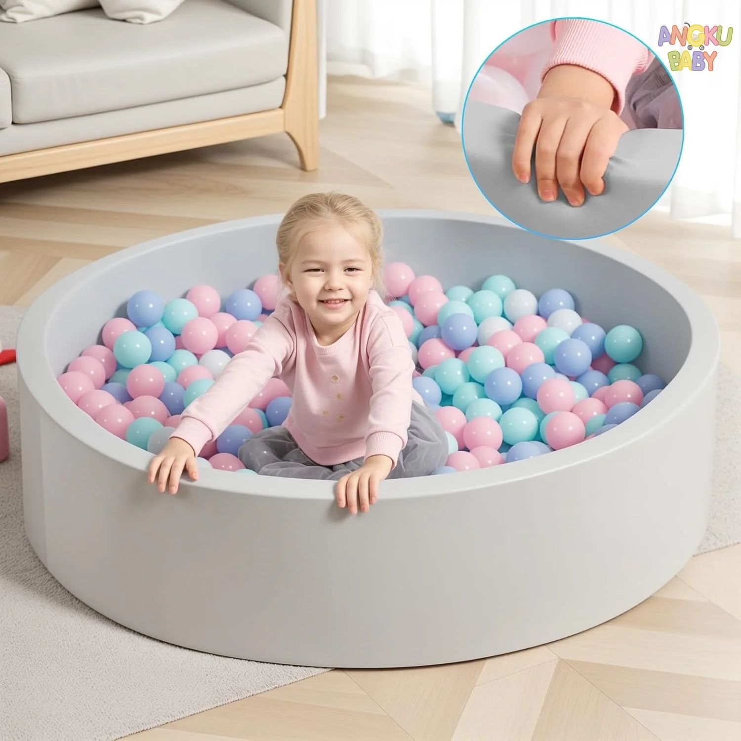 Bolas de bebê de algodão grosso brinquedos de piscina cerca de atividade de bebê interna e externa para 1-3 anos jogos de poço de bolinhas para bebês (bola não incluída)